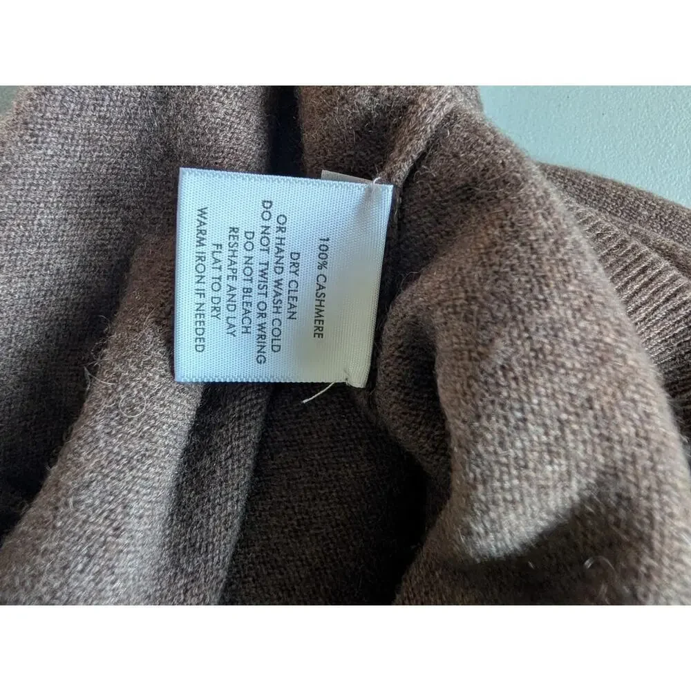 NWT White + Warren 100% Cashmere Wide Leg Pant Size L Mocha Heather #9N606